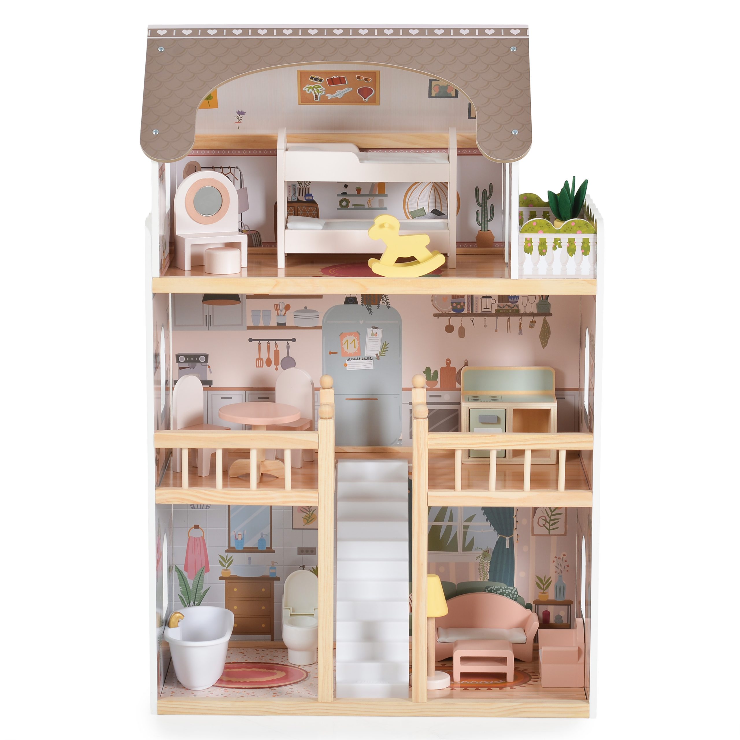Moni Toys Ξύλινο Κουκλόσπιτο Lina 8208 4 Επιπέδων με Έπιπλα & Αξεσουάρ (59x30x90cm) 3801005603176 3+ Moni Toys Ξύλινο Κουκλόσπιτο Lina 8208 4 Επιπέδων με Έπιπλα & Αξεσουάρ (59x30x90cm) 3801005603176 3+